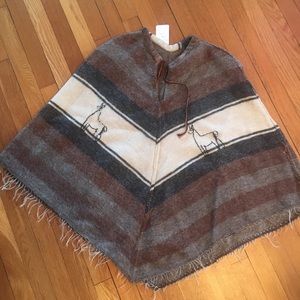 Vintage Wool Shawl Poncho